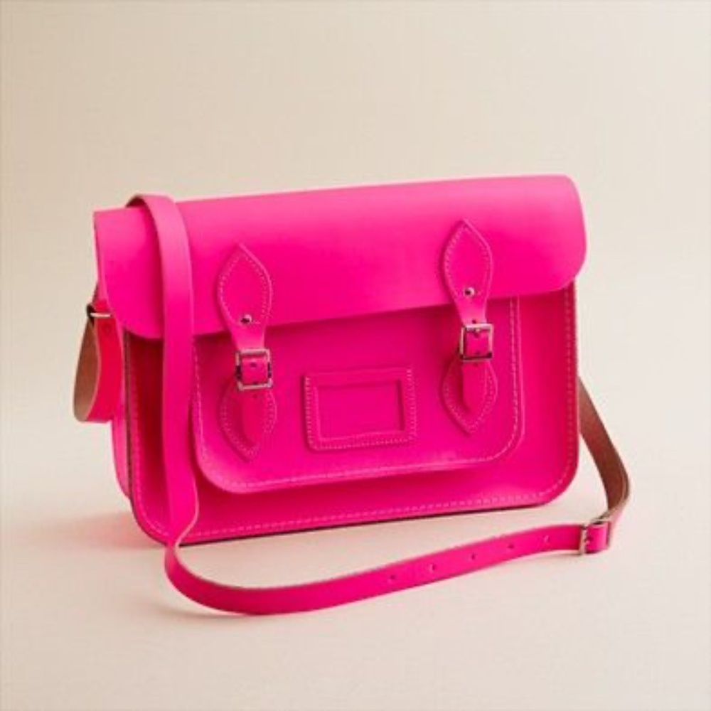 JCrew x Cambridge Satchel Neo Pink